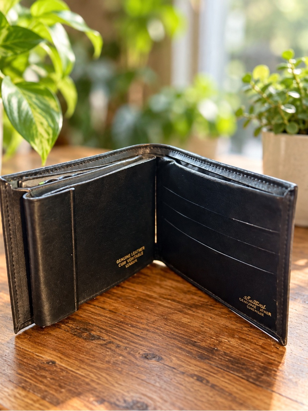 Vintage Genuine Leather Bifold Wallet – Black 🇨🇦